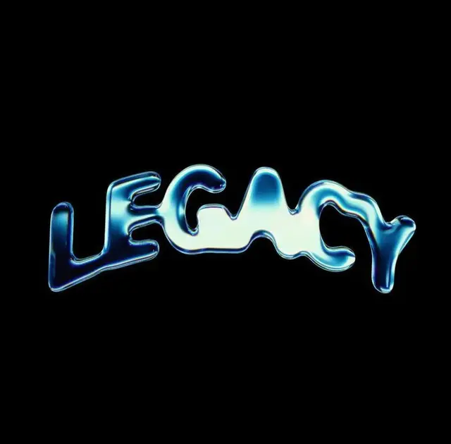 Liquid chrome 3D wordmark: LEGACY