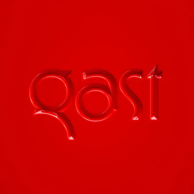 Glossy red 3D embossed wordmark