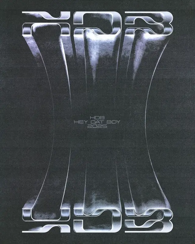 HDB — Hey Dat Boy 2025 | Chrome mirrored typographic poster