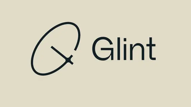 Glint logo — minimalist circular monogram and wordmark