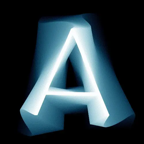 Glowing 3D Uppercase A with Cyan-Neon Halo