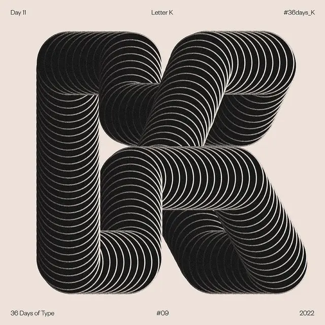 Tubular Letter K — 36 Days of Type Poster (2022)