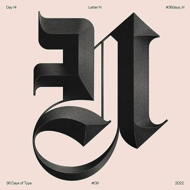 36 Days of Type — Letter N (2022)