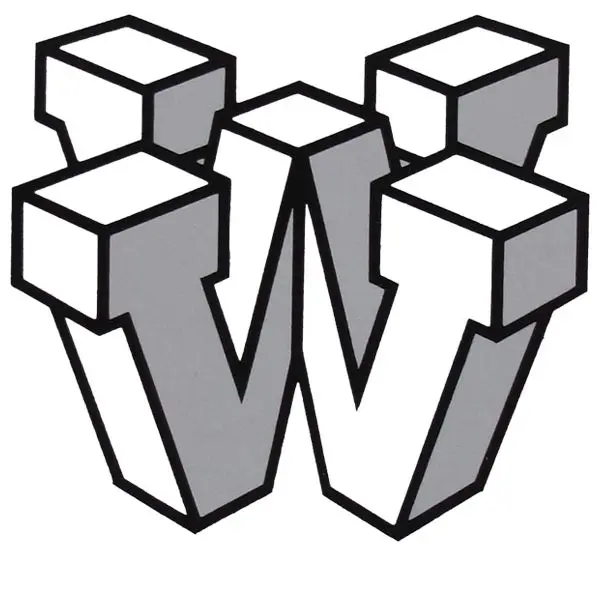 Monochrome 3D Block Letter "W" with Isometric Cube Caps