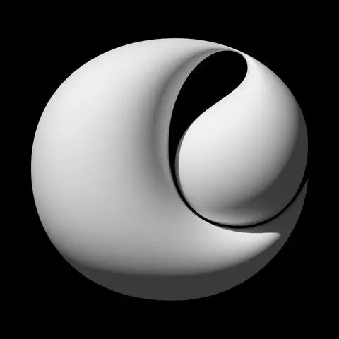 Monochrome Spiral Sphere — Minimal Sculptural Form