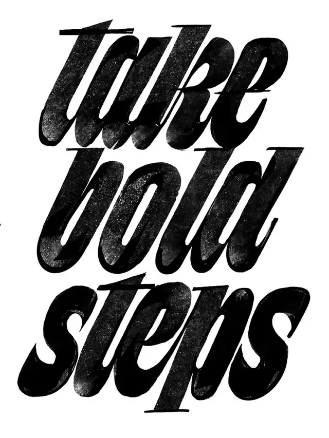 Take Bold Steps — Distressed Brush-Lettering Poster