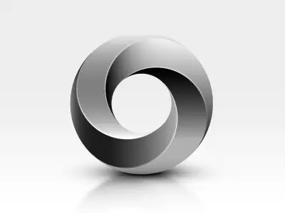Glossy Chrome Ribbon Torus — 3D Logo Render