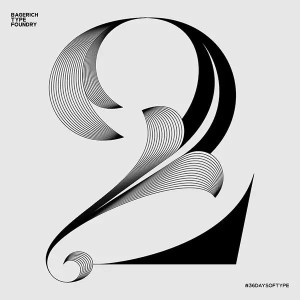 Ornamental typographic '2' — BAGERICH TYPE FOUNDRY (#36DAYSOFTYPE)