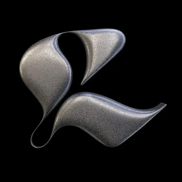 Speckled Silver Ribbon Sculptures — Photorealistic 3D Render