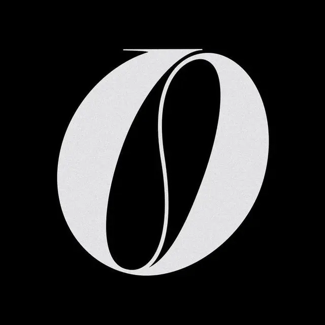 Ornamental capital 'O' monogram — high-contrast black & white