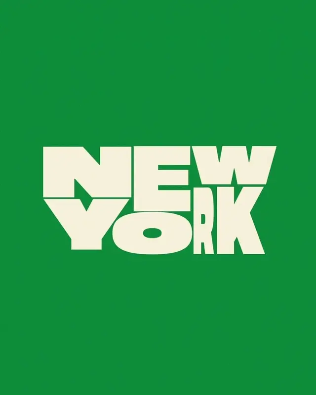 Retro Typographic Poster: NEW YORK on Green