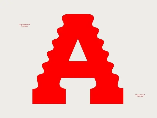 Scalloped Slab-Style Uppercase A — Red Typographic Specimen