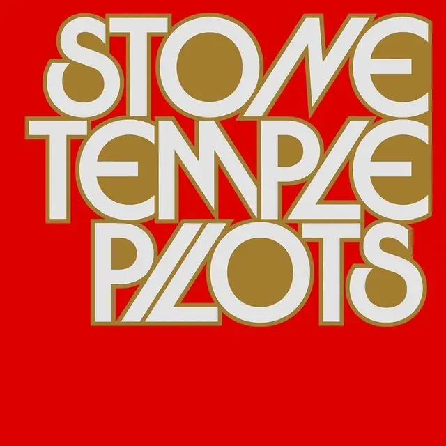 Stone Temple Pilots — stacked geometric band logo on red background