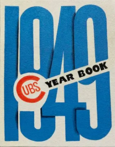 Cubs Year Book 1949 — vintage blue typographic cover