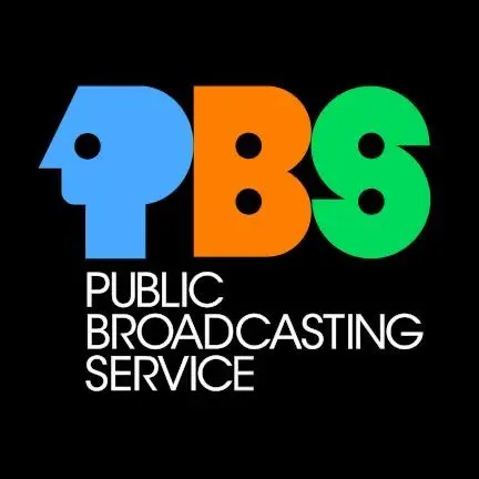 PBS logo — blue/orange/green stylized letters with 'PUBLIC BROADCASTING SERVICE' wordmark