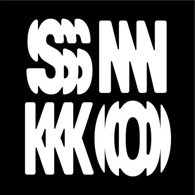 Black-and-White Experimental Typography — Repeated Letters Poster
