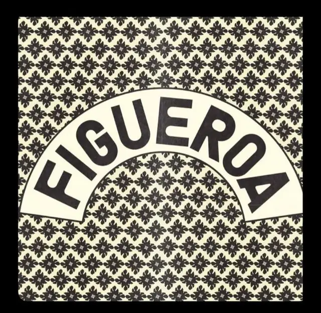 FIGUEROA — Black-on-Cream Damask Pattern with Arched Typography