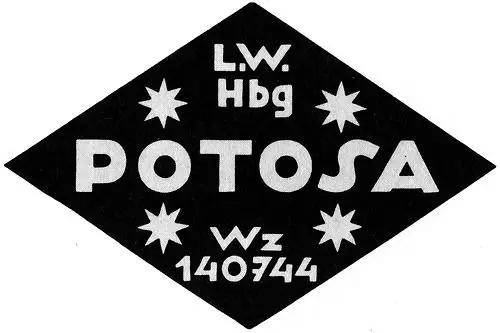 POTOSA black diamond label with starburst motifs