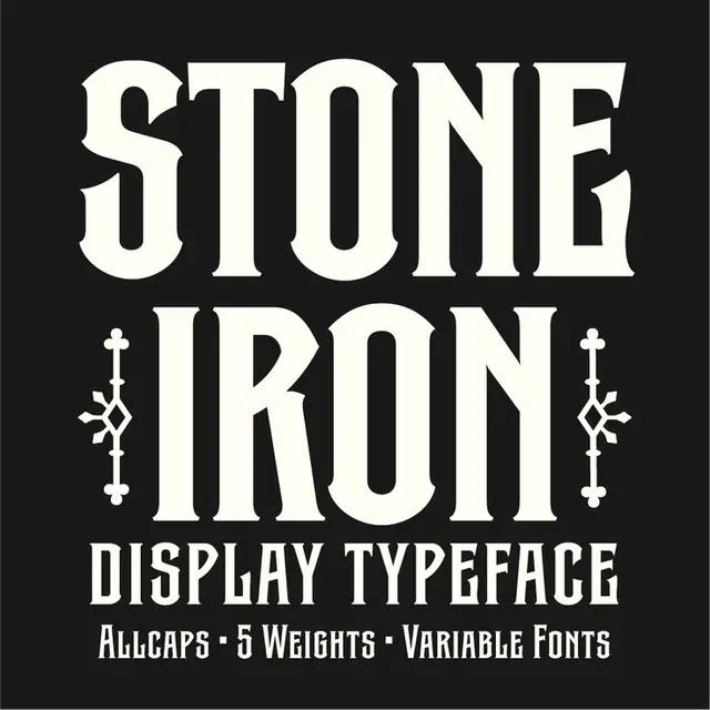 Stone Iron — Bold Condensed Display Typeface Specimen