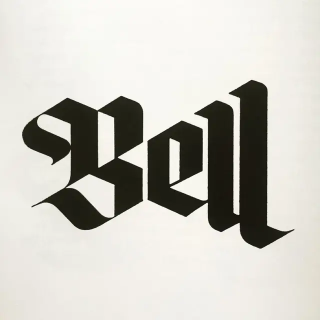 Blackletter wordmark "Bel" — bold hand-lettered calligraphy