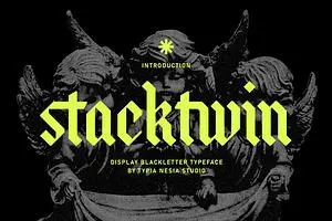 Stacktwin — blackletter display type specimen poster