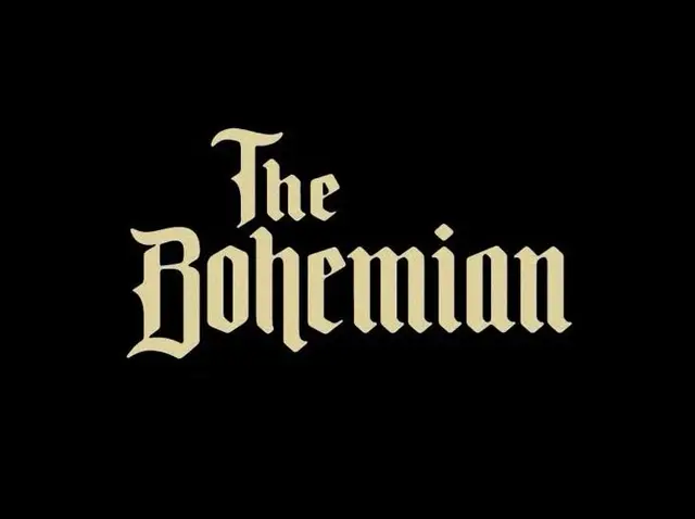 The Bohemian — blackletter wordmark on black background