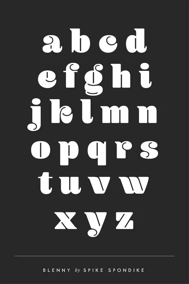 Blenny lowercase type specimen poster — Blenny by Spike Spondike