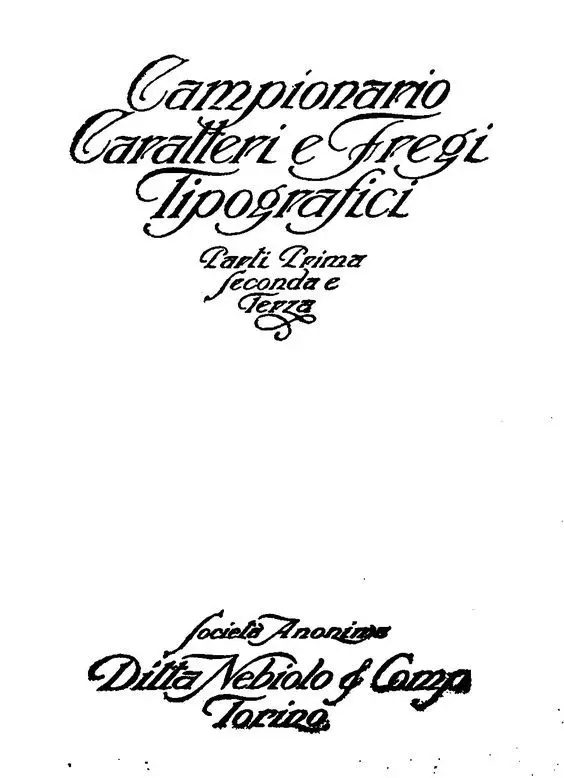 Italian typographic specimen — Campionario Caratteri e Fregi Tipografici