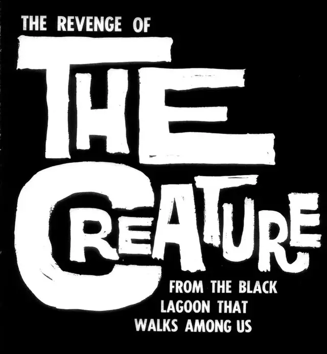 The Revenge of the Creature — vintage black-and-white horror poster (typographic)