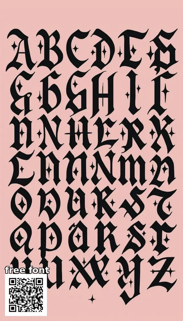 Blackletter alphabet poster — free font specimen