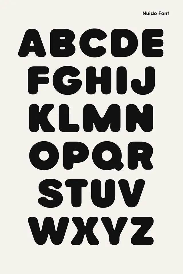 Nuido — Chunky Rounded Uppercase Alphabet Poster