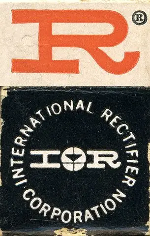 Vintage International Rectifier Corporation logo label