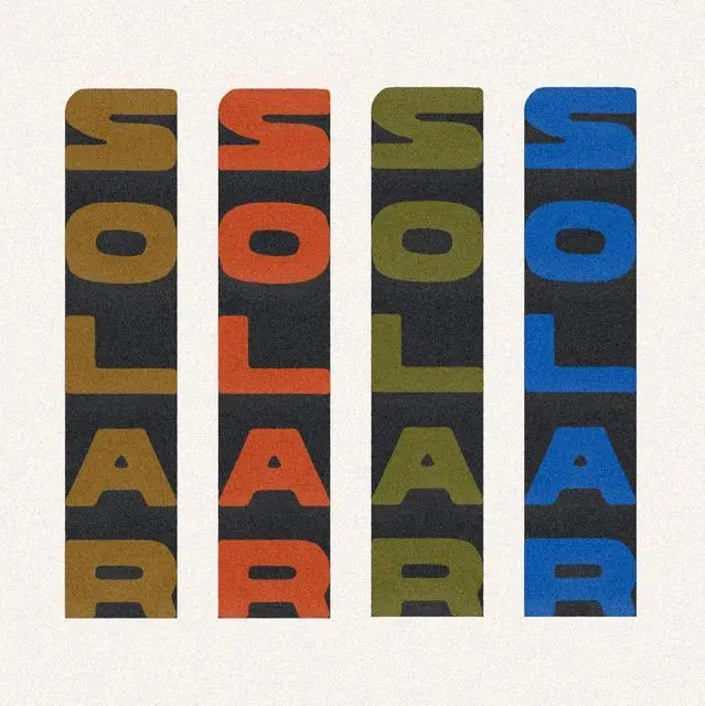 Retro 'SOLAR' poster — four stacked color columns