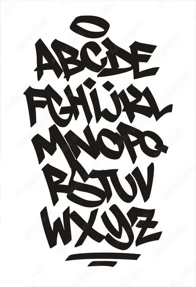 Monochrome Graffiti Handstyle Alphabet Poster