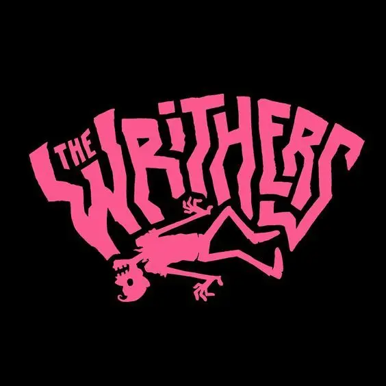 THE WRITHERS — hot-pink horror-punk logo on black