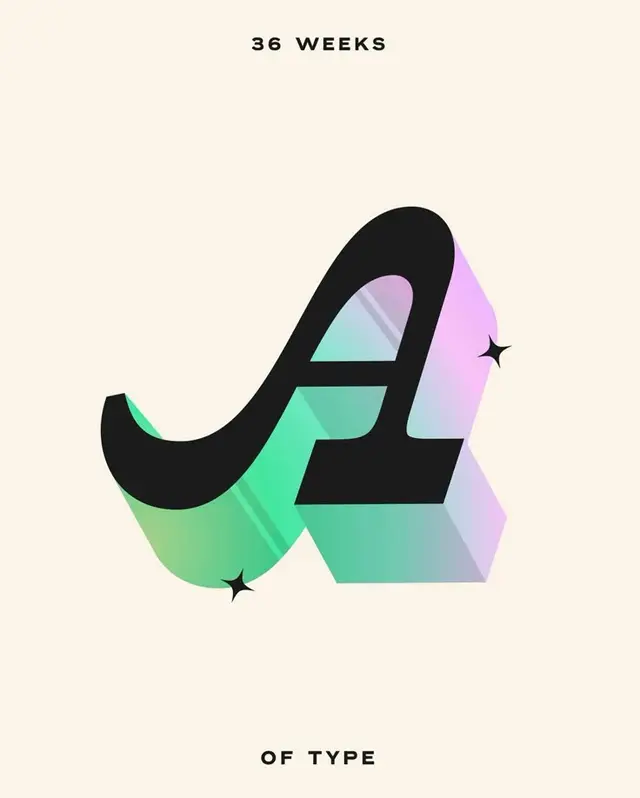 3D Pastel Letter A — 36 Weeks of Type poster