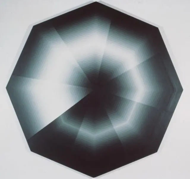 Octagonal radial gradient geometric print