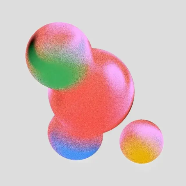Grainy Pastel Gradient Orbs on Light Gray