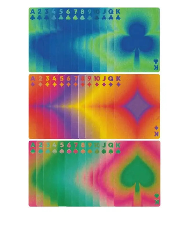 Psychedelic Gradient Playing Card Sets — Clubs, Diamonds, Spades