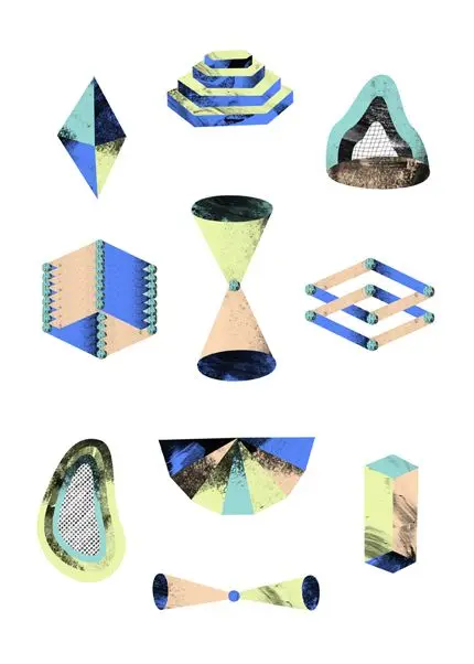 Pastel geometric icon set — 12 abstract textured shapes