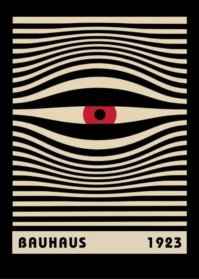 Bauhaus 1923 poster — wavy stripes forming an eye
