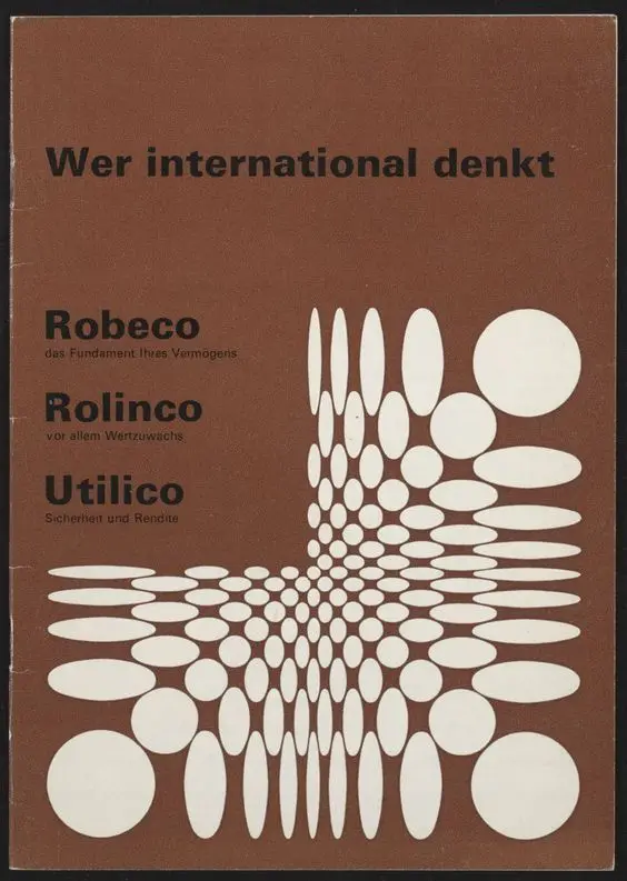 Wer international denkt — vintage German investment brochure cover (Robeco, Rolinco, Utili