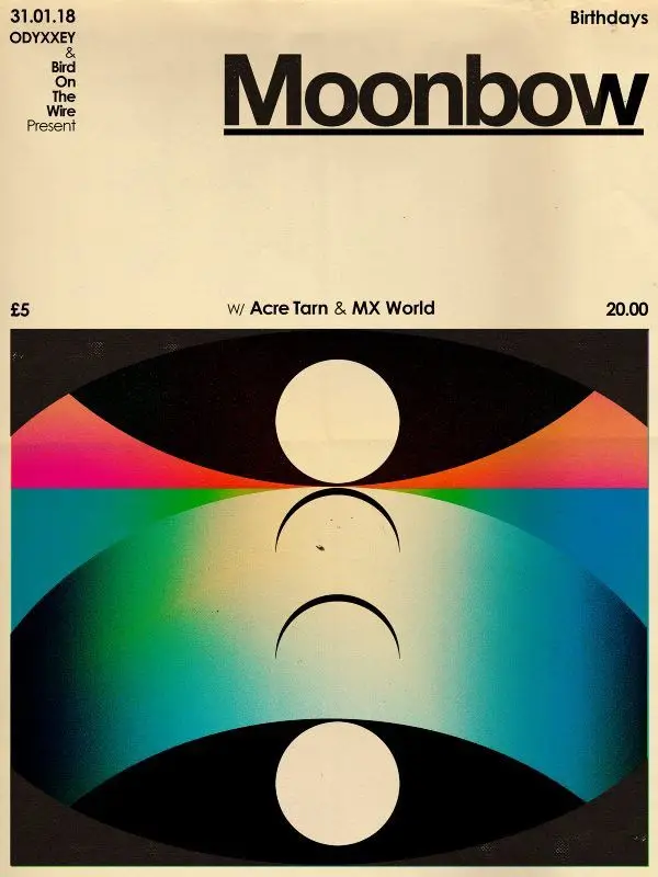 Moonbow — geometric gradient concert poster