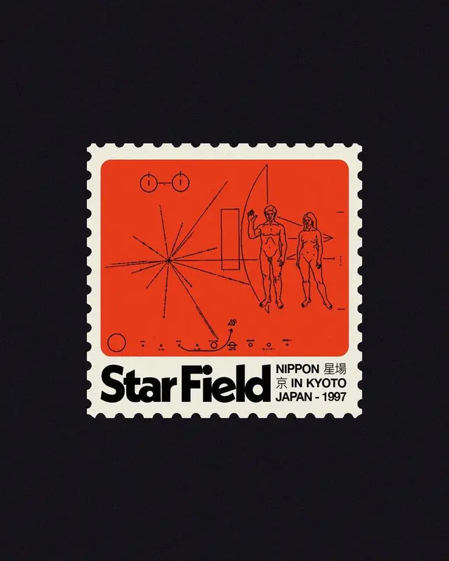 Star Field — NIPPON in Kyoto stamp-style poster (1997)