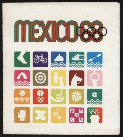 Mexico '68 Olympic Pictogram Grid — Vintage Poster