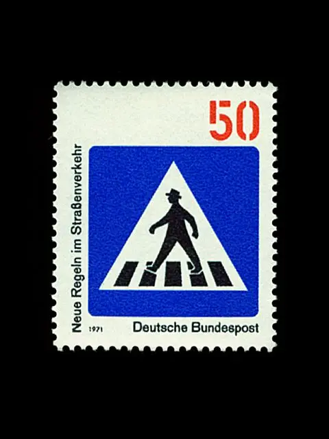1971 Deutsche Bundespost stamp — pedestrian crossing pictogram (value 50)