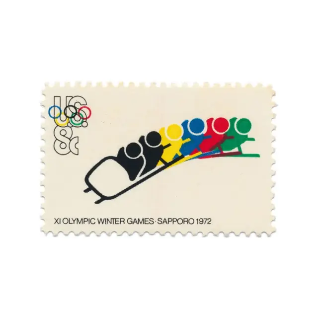 Sapporo 1972 Olympic Winter Games bobsled commemorative stamp