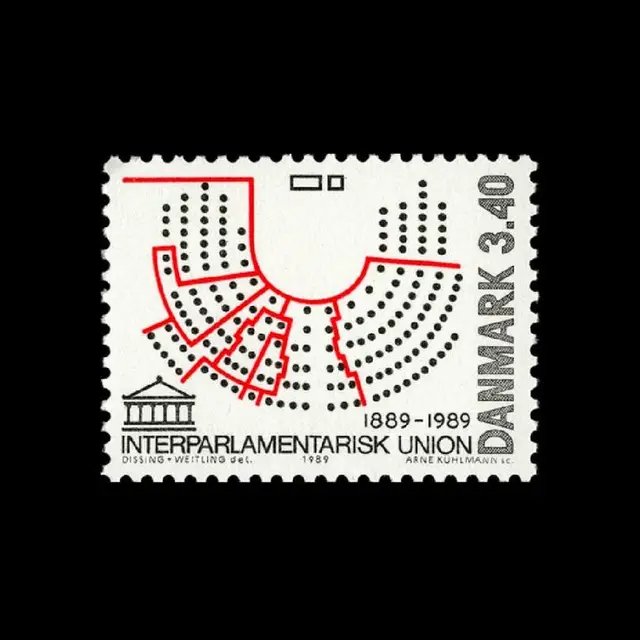 Denmark 1989 'Interparliamentary Union' commemorative postage stamp