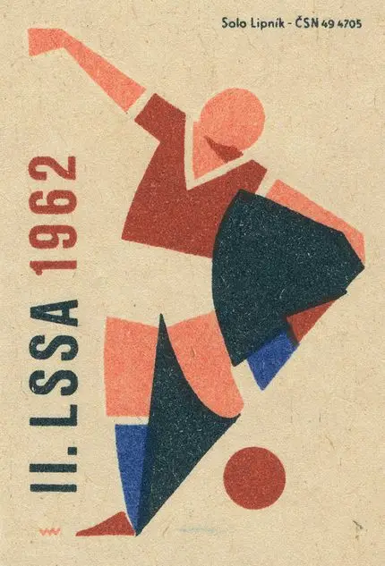 II. LSSA 1962 — Geometric Sports Poster (Solo Lipnik - ČSN 49 4705)