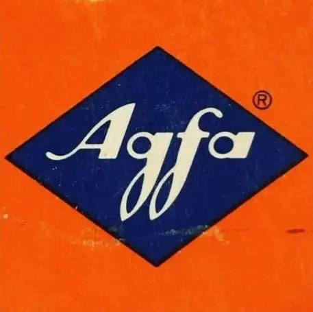 Vintage Agfa diamond logo on orange packaging